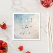 Beste Dag Ooit Optimistisch Blauw Aquarel Servet (Insitu)