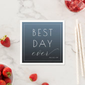 Beste Dag Ooit Optimistisch Blauw Typografisch Servet (Insitu)