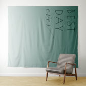 Beste Dag Ooit Optimistische Teal Gradiënt Wandkleed (In Situ (horizontaal))