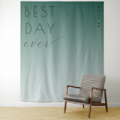 Beste Dag Ooit Optimistische Teal Gradiënt Wandkleed (In situ)