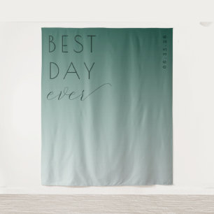 Beste Dag Ooit Optimistische Teal Gradiënt Wandkleed