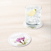 Beste dag ooit paarse krokus waterverf bruiloft ronde kartonnen onderzetter (Insitu)