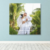 Beste dag ooit persoonlijke bruiloft canvas afdruk (Insitu (Houten vloer))
