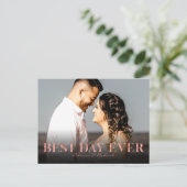 Beste dag ooit Roos Gold Wedding Dank u Foto Briefkaart (Staand voorkant)