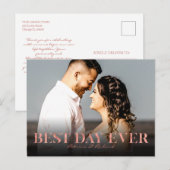 Beste dag ooit Roos Gold Wedding Dank u Foto Briefkaart (Voorkant / Achterkant)