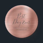 Beste Dag Ooit Roos Goud Blush Roze Bruiloft Papieren Bordje<br><div class="desc">De Best Day Ever Faux Modern en Elegant Metallic Roos Gold Foil Blush Pink Borden die ideaal zijn voor een Roos Gold of Blush Pink Wedding Reception.The aangepaste bruiloft receptie Borden maken het mogelijk om de bruid en bruidegom naam en trouwdatum bij te werken.</div>