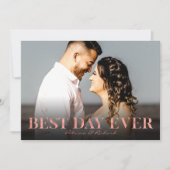 Beste dag ooit Roos gouden bruiloft dank u foto Kaart (Voorkant)