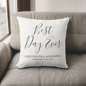 Beste Dag Ooit Roos Schattige Wit Bruiloft Kussen