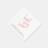 Beste dag ooit roze bruiloft cocktail servet (Hoek)