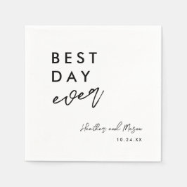 Beste dag ooit Rustieke trouwreceptie servetten