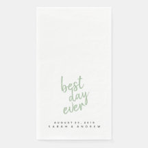 Beste Dag ooit Sage Groene Bruiloft Handdoek