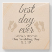 Beste dag ooit Sandstone Onderzetters (Voorkant)