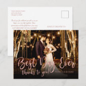 Beste Dag Ooit Schattig Script Foto Huwelijk Bedan Briefkaart (Voorkant / Achterkant)