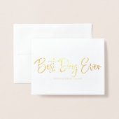 Beste dag ooit Schattigee bruiloft Dank u foto Fol Folie Kaarten (Voorkant met envelop)