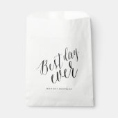 Beste Dag Ooit Script Chic Calligraphy Naam Trouwd Bedankzakje (Voorkant)