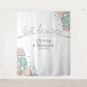 Beste dag ooit Seashell Koraal Foto achtergrond Wandkleed (Voorkant)