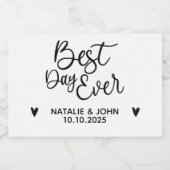 Beste dag ooit sparkling wijnetiket (Enkel label)