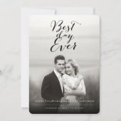 Beste dag ooit stijlvol script foto Moderne bruilo Bedankkaart (Voorkant)