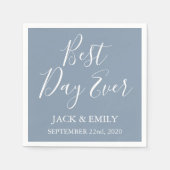 Beste Dag Ooit Stoffige Blauwe en Witte Servetten (Voorkant)