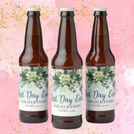 Beste Dag Ooit Succulent Bruiloft Bloemen Botanisc Bier Etiket