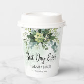 Beste Dag Ooit Succulent Bruiloft Bloemen Botanisc Papieren Bekers (Voorkant)