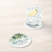 Beste Dag Ooit Succulent Bruiloft Bloemen Botanisc Ronde Kartonnen Onderzetter (Insitu)