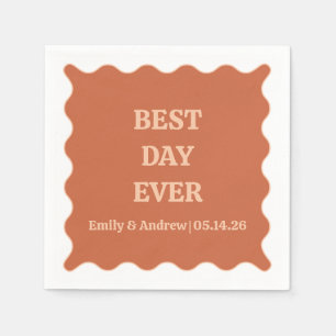 Beste dag ooit Terracotta Boho bruiloft Servet