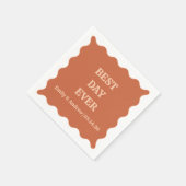 Beste dag ooit Terracotta Boho bruiloft Servet (Hoek)