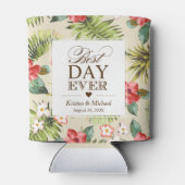 BESTE DAG OOIT - Tropische bladeren Florale ananas Blikjeskoeler (Achterkant)