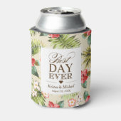 BESTE DAG OOIT - Tropische bladeren Florale ananas Blikjeskoeler (Blikje Achterkant)