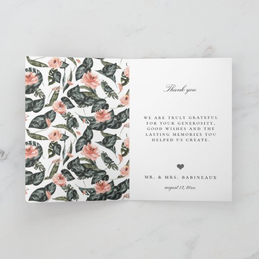 Beste dag ooit Tropische bruiloft foto Dank u Bedankkaart (Binnen)