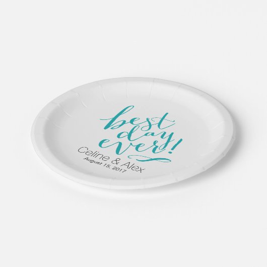 BESTE DAG OOIT Trouwdag | BLAUWGROEN Papieren Bordje (Gekanteld)