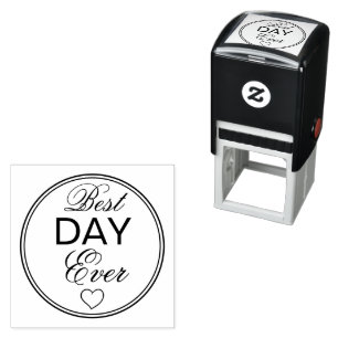 Beste Dag Ooit Trouwfeest Zelfinkende Stempel Desi