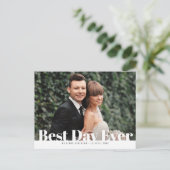 BESTE DAG OOIT, trouwfoto bedankkaart Briefkaart (Staand voorkant)