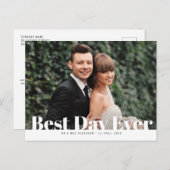 BESTE DAG OOIT, trouwfoto bedankkaart Briefkaart (Voorkant / Achterkant)