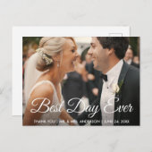 Beste dag ooit Trouwfoto Bedankt Briefkaart (Voorkant / Achterkant)