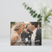 Beste dag ooit Trouwfoto Bedankt Briefkaart (Staand voorkant)
