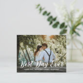 Beste dag ooit | Trouwfoto Dank u wel Briefkaart (Staand voorkant)