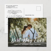 Beste dag ooit | Trouwfoto Dank u wel Briefkaart (Voorkant / Achterkant)