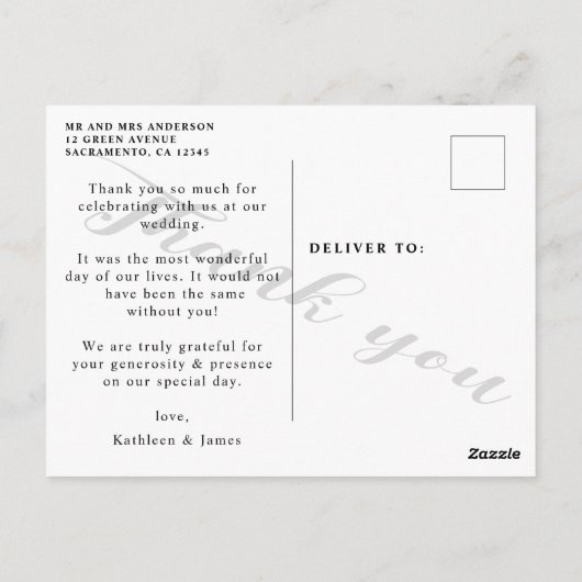 Beste dag ooit | Trouwfoto Dank u wel Briefkaart (Achterkant)