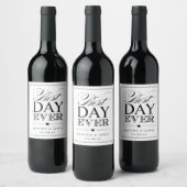 Beste dag ooit Typografie Bruiloft gunst Wijn Etiket (Flessen)