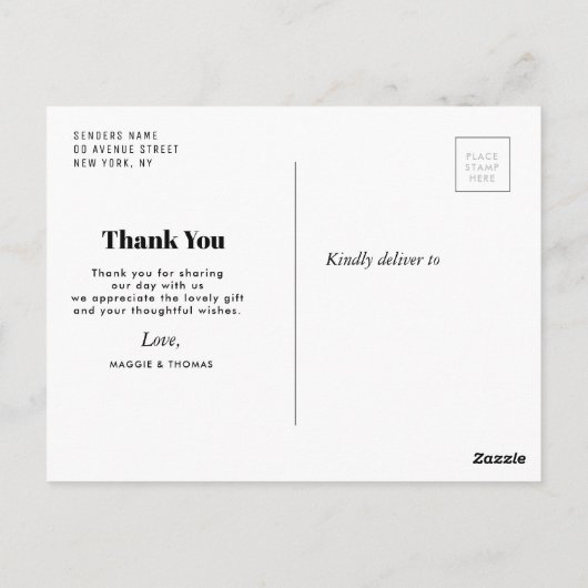 BESTE DAG OOIT, vetgedrukte tekst trouwdank je kaa Briefkaart (Achterkant)