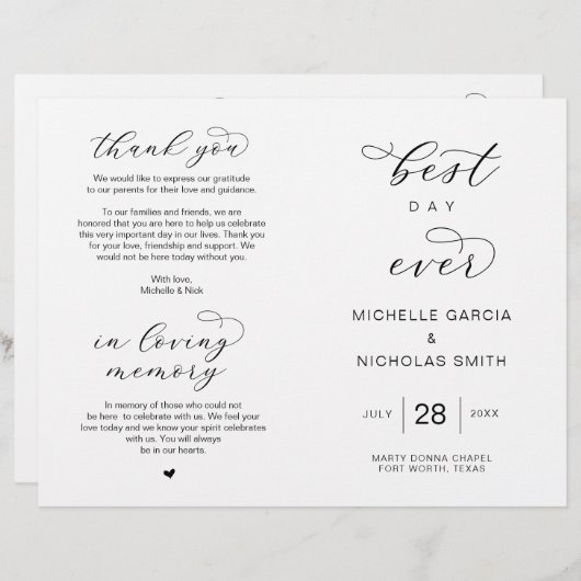 Beste dag ooit, vouwbare weduwprogramma's (Voorkant / Achterkant)