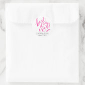 BESTE DAG OOIT Weddag | roze Ronde Sticker (Tas)