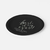 BESTE DAG OOIT Weddag | zilverglitter Papieren Bordje (Gekanteld)