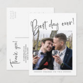 Beste dag ooit! Weddenschap Bedankt Aankondigingskaart (Voorkant / Achterkant)