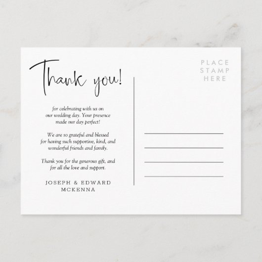 Beste dag ooit! Weddenschap Bedankt Aankondigingskaart (Achterkant)