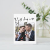 Beste dag ooit! Weddenschap Bedankt Aankondigingskaart (Staand voorkant)