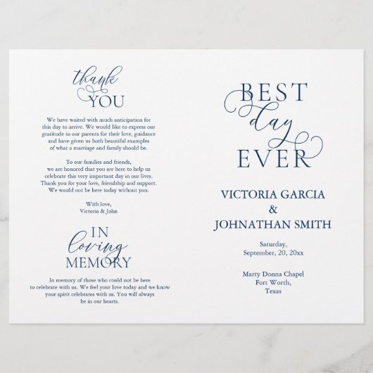 Beste dag ooit, weddenschappen, vouwbare programma (Voorkant)