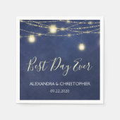 Beste Dag Ooit Wedding Mason Jar en String Lights Servet (Voorkant)